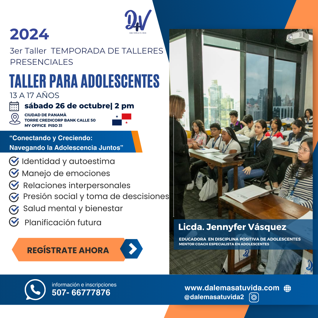 TALLER PRESENCIAL PARA ADOLESCENTES